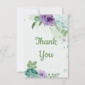 phantastische lila Blumen Grünpflanzen botanisch Dankeskarte (Vorderseite)