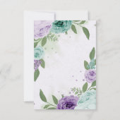 phantastische lila Blumen Grünpflanzen botanisch Dankeskarte (Rückseite)