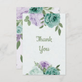 phantastische lila Blumen Grünpflanzen botanisch Dankeskarte (Vorne/Hinten)