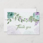 phantastische lila Blumen Grünpflanzen botanische Dankeskarte (Vorderseite)