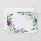 phantastische lila Blumen Grünpflanzen botanische Dankeskarte (Rückseite)