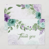 phantastische lila Blumen Grünpflanzen botanische Dankeskarte (Vorne/Hinten)