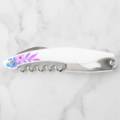 Phantastische Lila und grüne Blumen Kellnermesser (Rückseite)