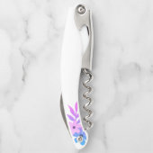 Phantastische Lila und grüne Blumen Kellnermesser (Rückseite)