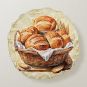 Phantastische Loaves und Fish Round Throw Kissen (Rückseite)