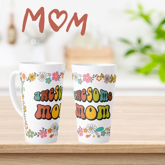 Phantastische MAMA 70er Jahre themed Blume Power L Milchtasse