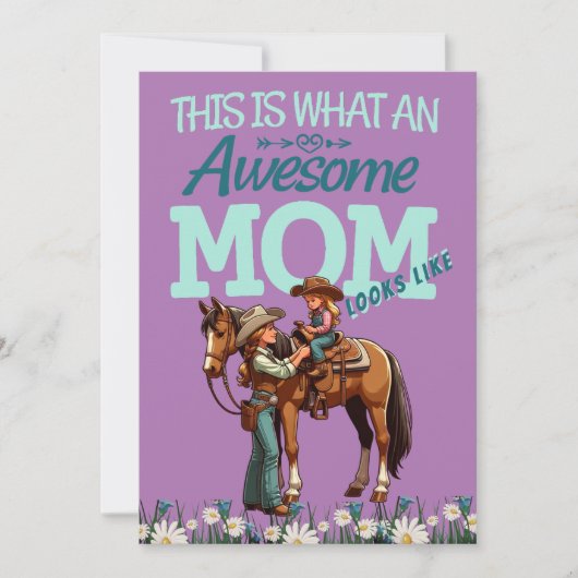 Phantastische Mama Cowgirl Muttertag Personalisier Karte (Vorderseite)