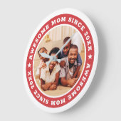 Phantastische Mama seit 20XX Modernes Foto Große Wanduhr (Winkel)