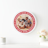 Phantastische Mama seit 20XX Modernes Foto Große Wanduhr (Zuhause)