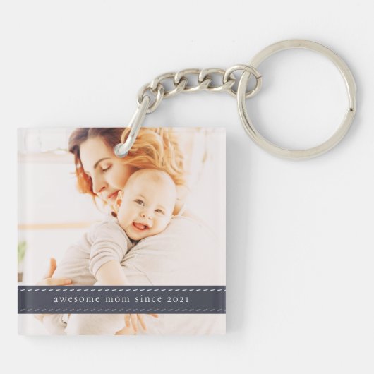 Phantastische Mama seit 20XX Modernes Simple Threa Schlüsselanhänger (Rückseite)