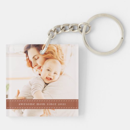 Phantastische Mama seit 20XX Modernes Simple Threa Schlüsselanhänger (Rückseite)