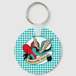 Phantastische Mama Tattoo und Harlequin Schlüsselanhänger
