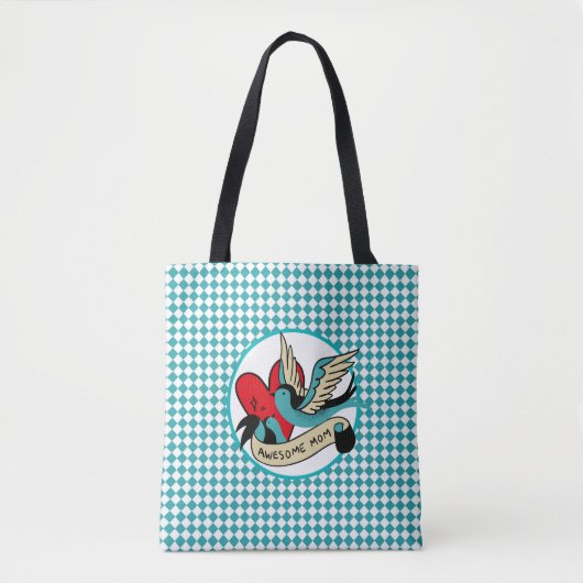 Phantastische Mama Tattoo und Harlequin Tasche (Vorderseite)
