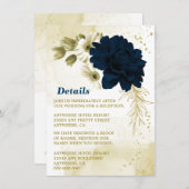 Phantastische marineblaue goldene Blume Begleitkarte (Vorne/Hinten)