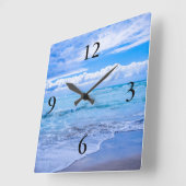 phantastische Meereswellen Quadratische Wanduhr (Winkel)