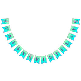 Phantastische Meerjungfrau mit Regenbogenhaar und  Wimpelkette