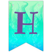 Phantastische Meerjungfrau mit Regenbogenhaar und Wimpelkette (Zweite Fahne)