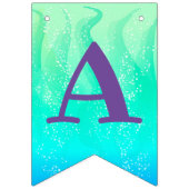 Phantastische Meerjungfrau mit Regenbogenhaar und Wimpelkette (Dritte Fahne)