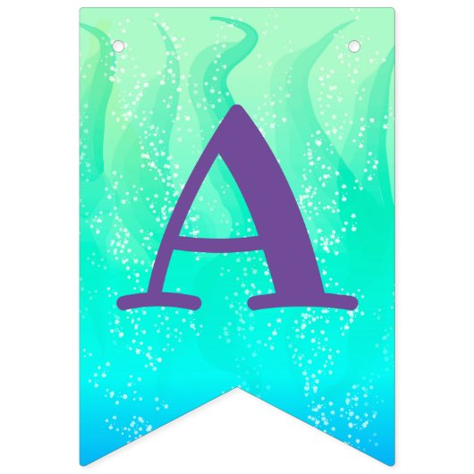 Phantastische Meerjungfrau mit Regenbogenhaar und  Wimpelkette (Dritte Fahne)