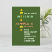 Phantastische Melanin Schwarze Geschichte Monat Ei Einladung (Stehend Vorderseite)