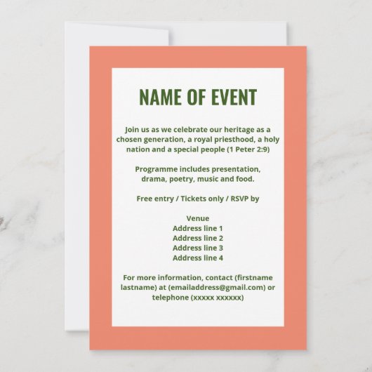 Phantastische Melanin Schwarze Geschichte Monat Ei Einladung (Rückseite)