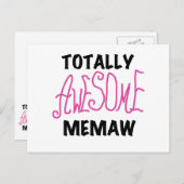 Phantastische Memaw Pink Tshirts und Geschenke Postkarte (Vorne/Hinten)