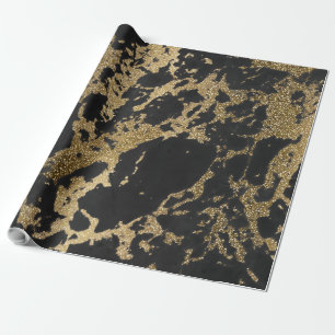 Phantastische moderne Imitate Gold Glitzer schwarz Geschenkpapier