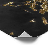 Phantastische moderne Imitate Gold Glitzer schwarz Poster (Ecke)