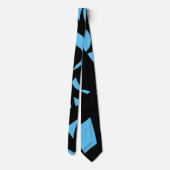 Phantastische Moderne Kunst Blau / Schwarz 2 Krawatte (Rückseite)