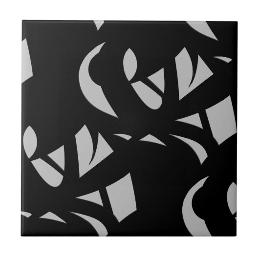 Phantastische Moderne Kunst Grau / Schwarz Fliese (Vorderseite)