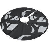 Phantastische Moderne Kunst Grau / Schwarz Polyester Weihnachtsbaumdecke (Schrägansicht)