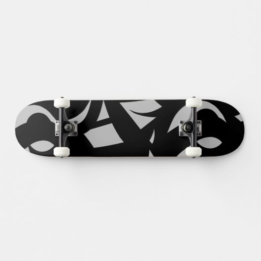 Phantastische Moderne Kunst Grau / Schwarz Skateboard (Horizontal)