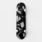 Phantastische Moderne Kunst Grau / Schwarz Skateboard (Vorderseite)
