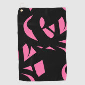 Phantastische Moderne Rosa / Schwarz Golfhandtuch (Vorderseite)