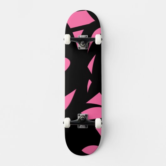 Phantastische Moderne Rosa / Schwarz Skateboard (Vorderseite)