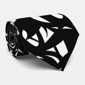 Phantastische Moderne Schwarz/Weiß Krawatte (Gerollt)