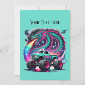 Phantastische Monster LKW Jungs Geburtstagsparty Einladung (Vorderseite)