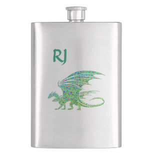 Phantastische Mosaik-Monogramm-Flasche Flachmann