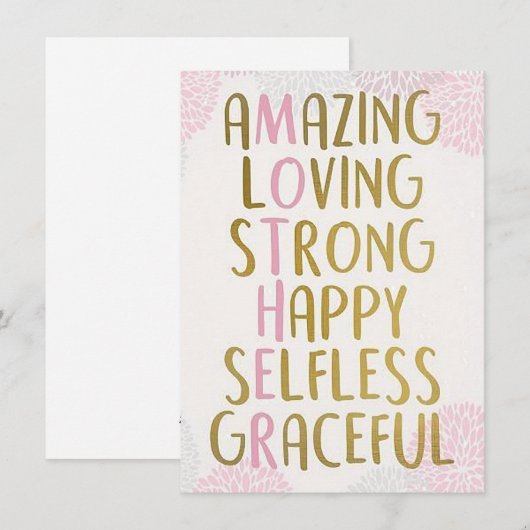 Phantastische Mutter Feiertagskarte (Vorne/Hinten)