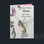 Phantastische Mutter glücklich Geburtstag Sweet Hu Karte<br><div class="desc">Feiern Sie den Geburtstag Ihrer phantastischen Mutter mit einem eleganten Kolibri-Design auf einer bezaubernden Grußkarte. Aus meiner originalen Aquarellmalerei entworfen, wird das hübsche Bild von Vögeln und Blume den Tag für Vogelbeobachter, Gärtner und Naturliebhaber erhellen. Ihre Mutter wird die Pastellfarben Creme, Rosa und aquamarines Grün im sanften, realistischen Stil der...</div>