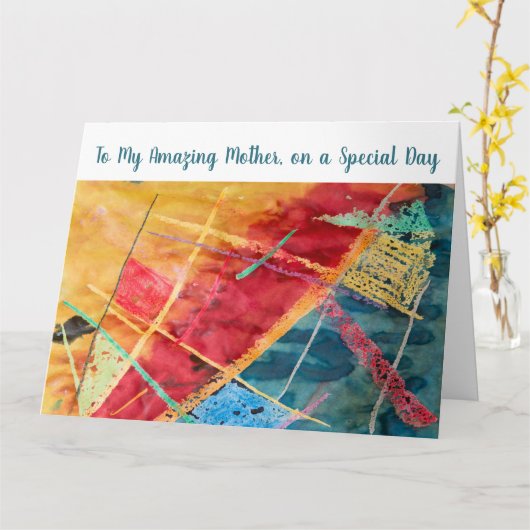 Phantastische Mutter Liebe Moderne Kunst, Dichtung Karte (Gelbe Blume)