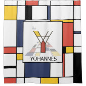 Phantastische Neoplastik Art Monogramm. Buchstabe  Duschvorhang (Vorderseite)