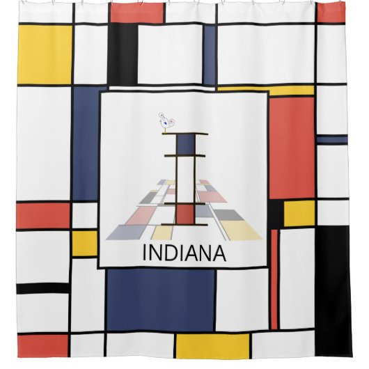 Phantastische Neoplastik Art Monogramm. Buchstabe Duschvorhang (Vorderseite)