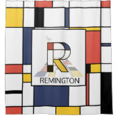 Phantastische Neoplastik Art Monogramm. Buchstabe  Duschvorhang (Vorderseite)