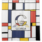 Phantastische Neoplastik Art Monogramm. Buchstabe  Duschvorhang (Vorderseite)