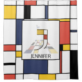 Phantastische Neoplastik Art Monogramm. Buchstabe  Duschvorhang (Vorderseite)