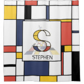 Phantastische Neoplastik Art Monogramm. Buchstabe  Duschvorhang (Vorderseite)