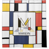 Phantastische Neoplastik Art Monogramm. Buchstabe Duschvorhang (Vorderseite)