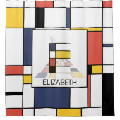 Phantastische Neoplastik Art Monogramm. Buchstabe  Duschvorhang (Vorderseite)