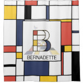 Phantastische Neoplastik Art Monogramm. Buchstabe  Duschvorhang (Vorderseite)